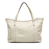 グッチ マイクログッチシマ ハンドバッグ トートバッグ 309613 ホワイト レザー レディース GUCCI 【中古】